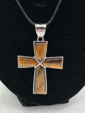 Tigers Eye Cross Pendant
